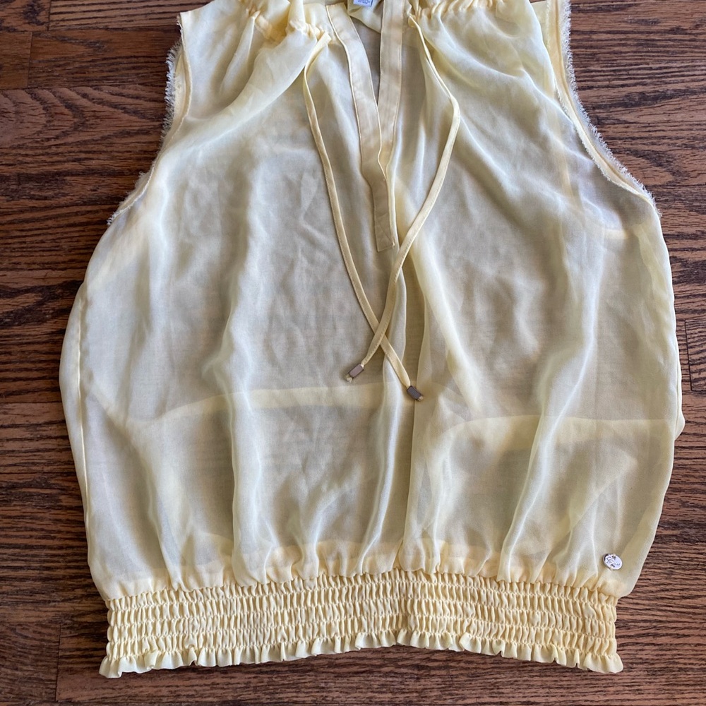Vintage Yellow Guess Sleeveless Women's Top